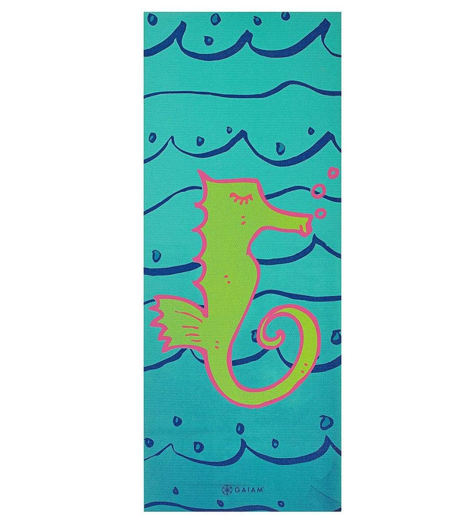 Yoga Mats & Props Gaiam | Kids Yoga Mat 60" 4Mm Thick Seahorse