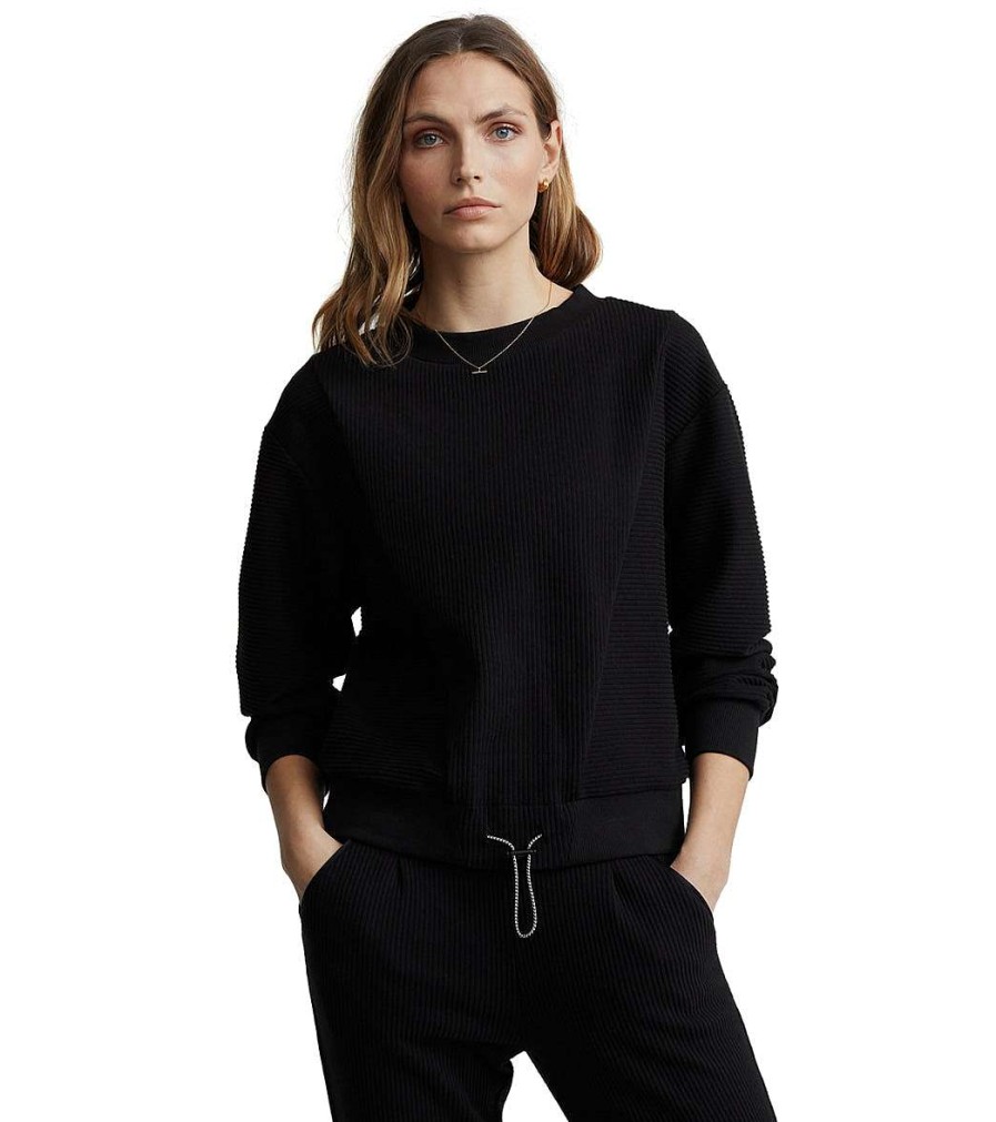 Clothing Varley Yoga Jackets & Sweatshirts | Arleta Sweatshirt Black