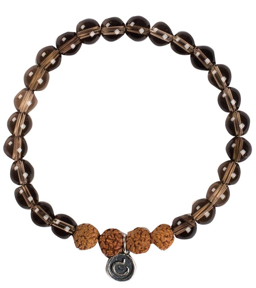 Accessories Mala Collective | I Am Grounded Bracelet SmoHot Quartz, Rudraksha