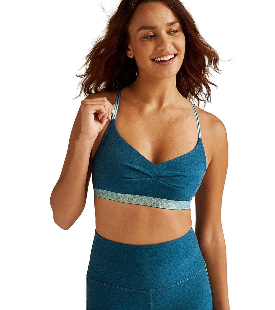 Clothing Beyond Yoga Yoga Sports Bras | Spacedye Shine On Bra Blue Gem Heather