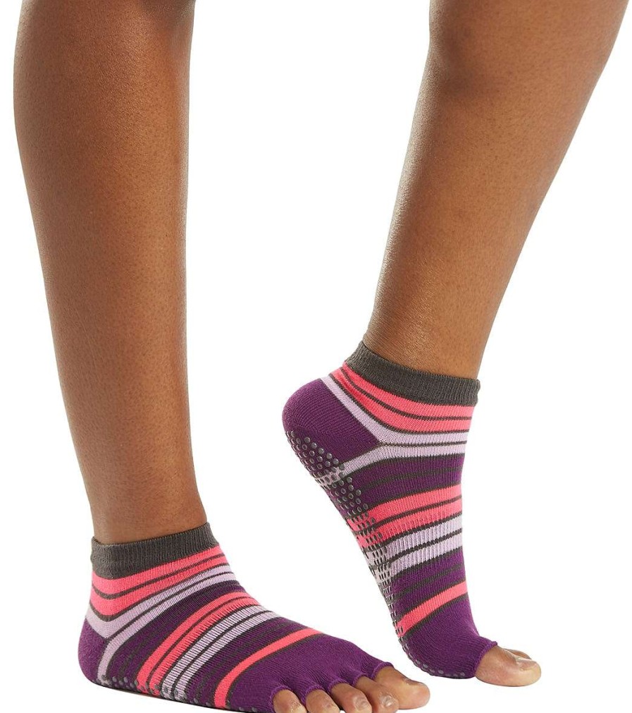 Accessories Gaiam | Toeless Yoga Socks Pink/Purple