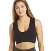 Clothing Spiritual Gangster Yoga Sports Bras | Ribbed Metta Plunge Yoga Brami