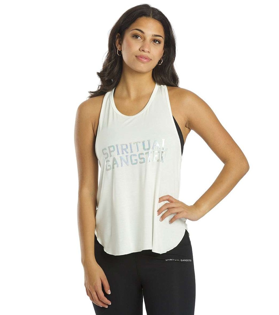 Clothing Spiritual Gangster Yoga Tops | Sg Twist Back Tank Stone