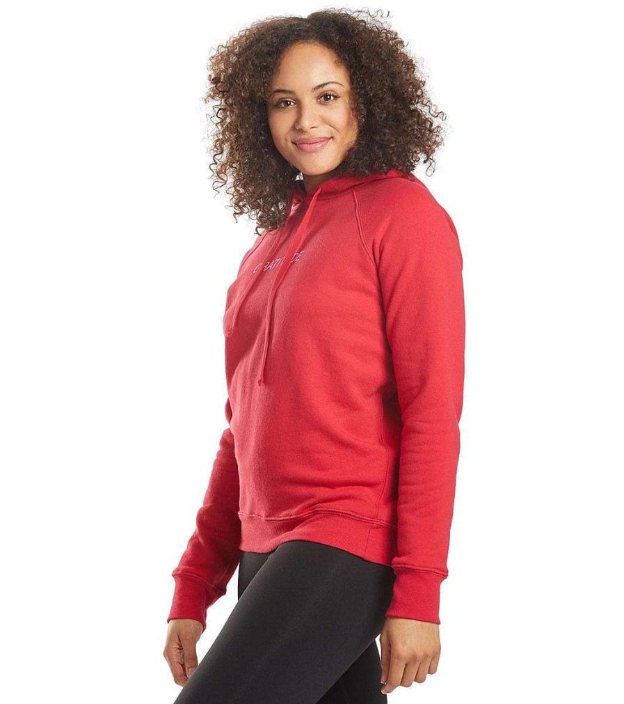 Clothing Spiritual Gangster Yoga Jackets & Sweatshirts | Lotus Classic Raglan Hoodie Crimson