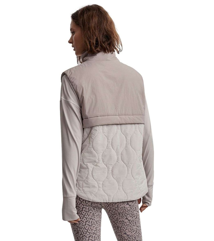 Clothing Varley Yoga Jackets & Sweatshirts | Maher Quilted Active Gilet Rainy Day/Etherea