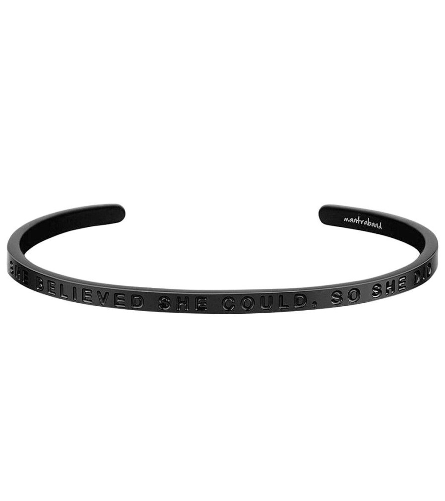 Accessories Mantraband | She Believed She Could, So She Did Bracelet Matte Black