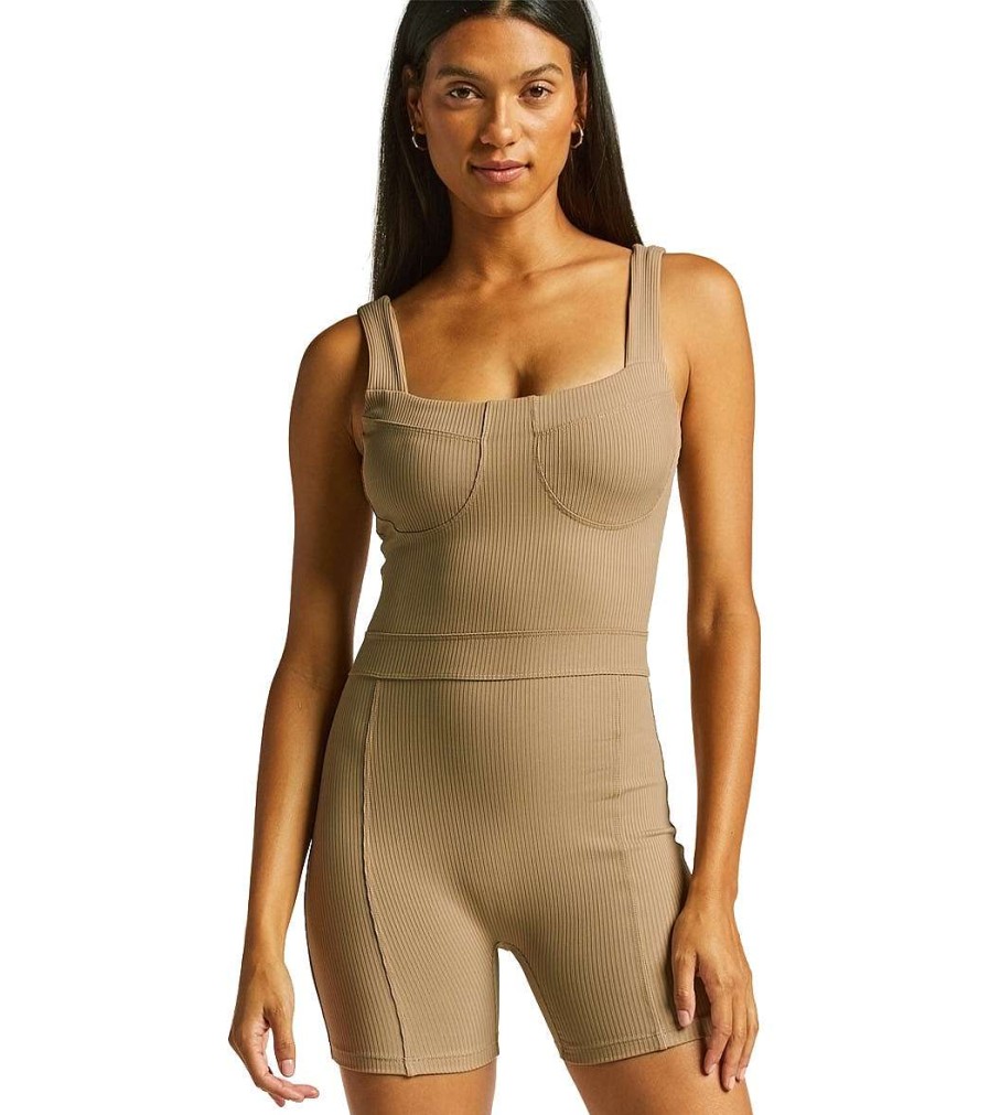 Clothing Year of Ours Yoga Leotards & Jumpsuits | Ribbed Anderson Onesie Caribou