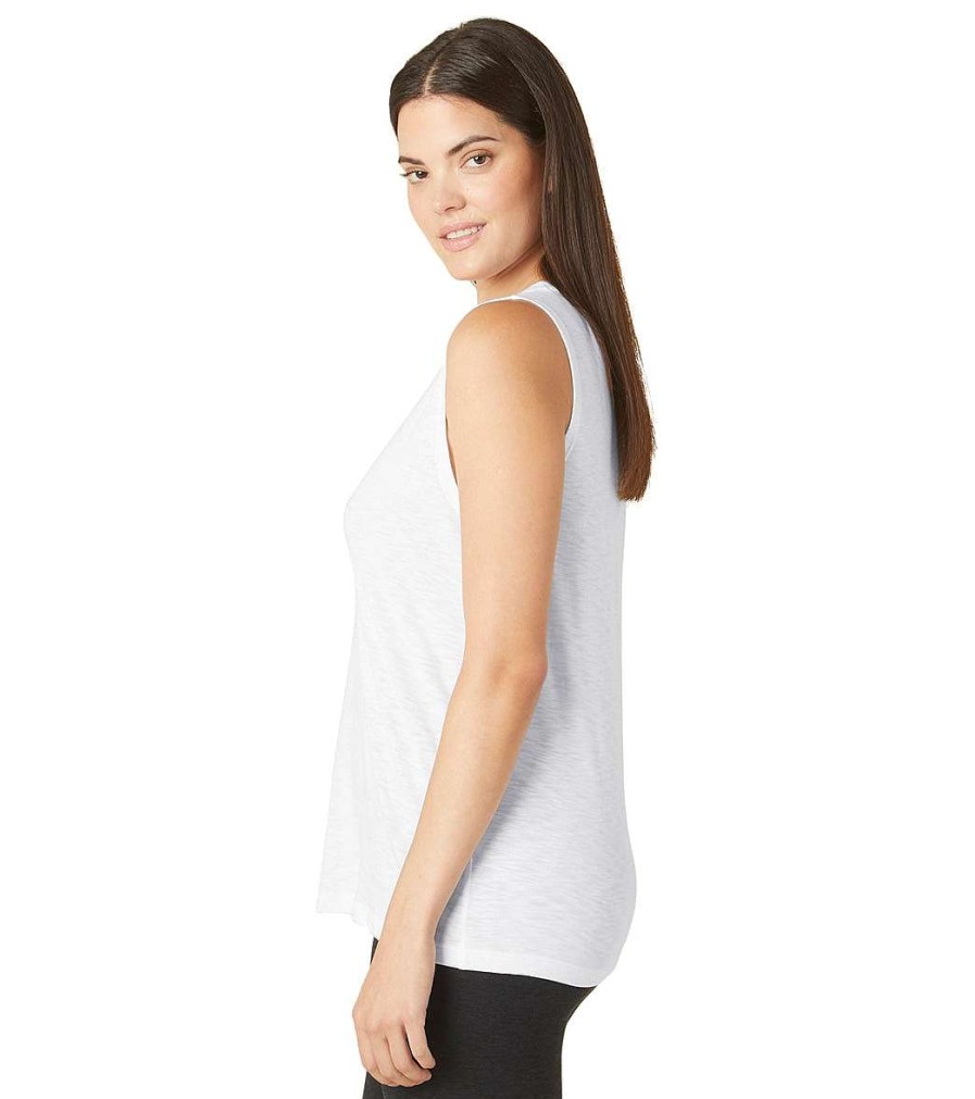 Clothing Beyond Yoga Yoga Tops | Signature Scoop Tank White