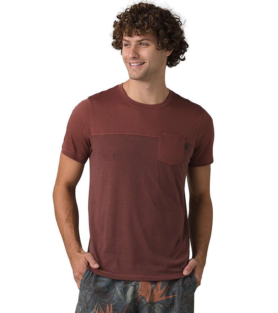 Clothing prAna Men'S Yoga Shirts | Men'S Milo Short Sleeve Tee Vino