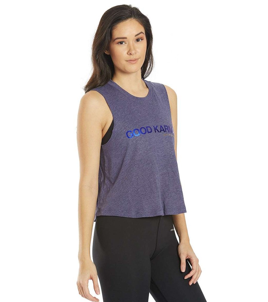 Clothing Spiritual Gangster Yoga Tops | Karma Crop Tank Heather Eclipse