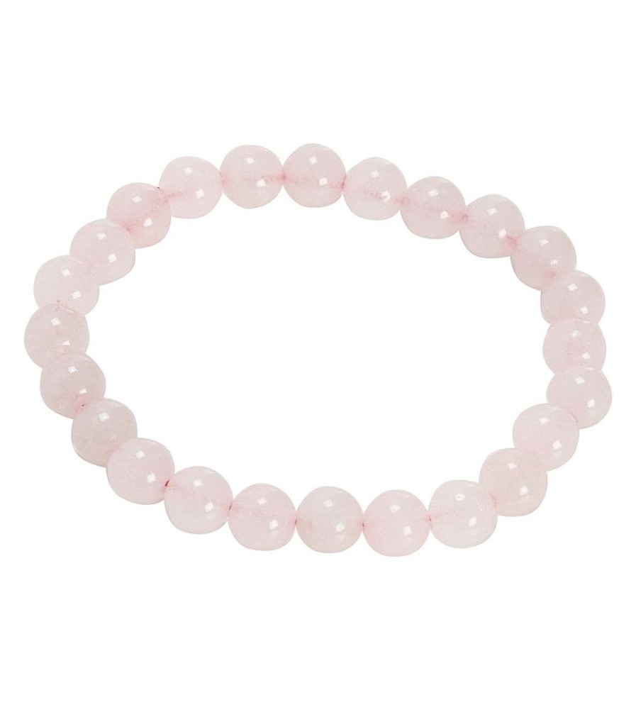 Accessories Yak & Yeti | Rose Quartz Beaded Bracelet Pink