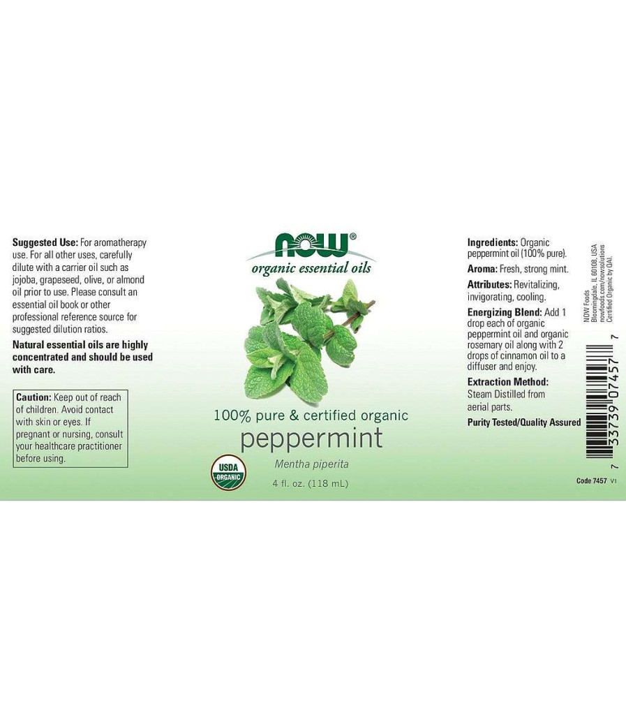 Home & Wellness NOW | Organic Peppermint Oil 4 Oz