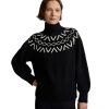 Clothing Varley Yoga Jackets & Sweatshirts | Marcie Fairisle Yoke Knit Black