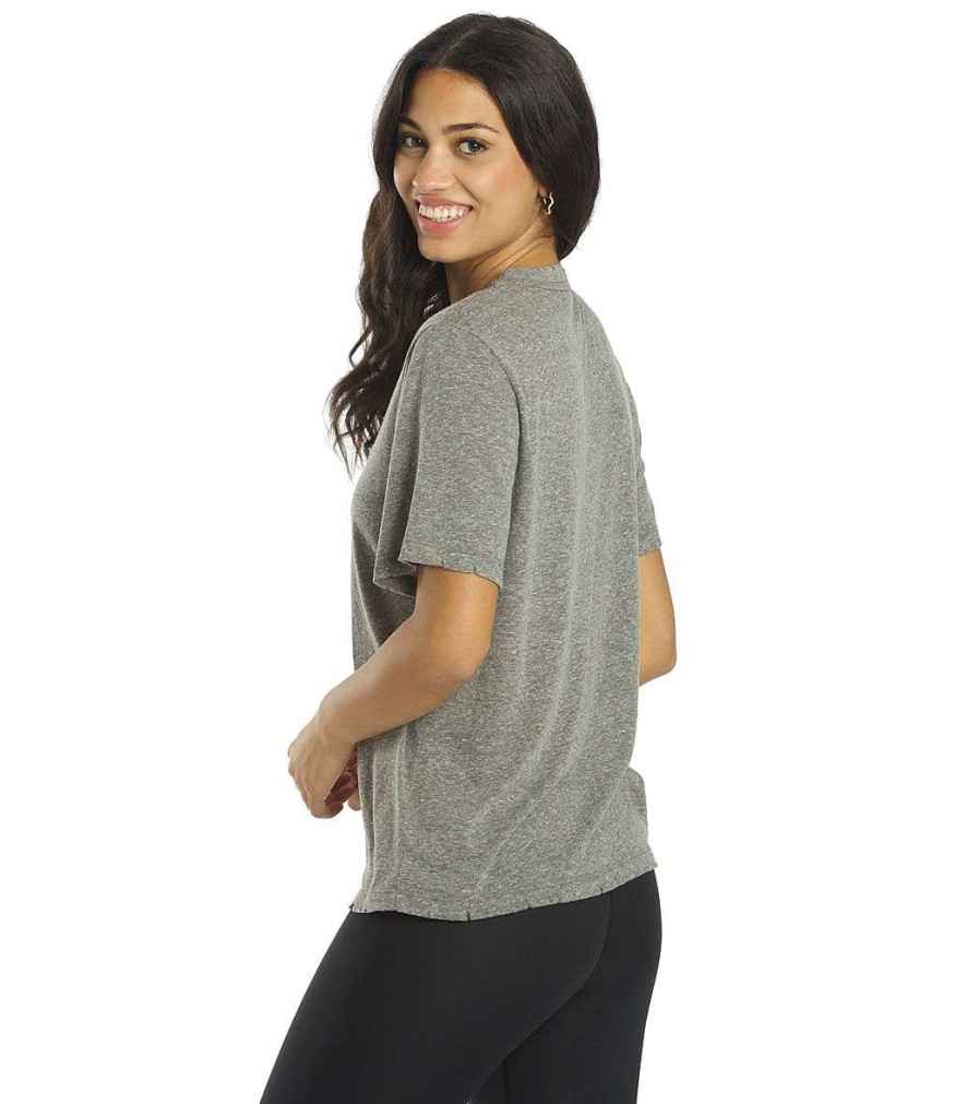 Clothing Spiritual Gangster Yoga Tops | Mas Amor Short Sleeve Tee Heather Grey