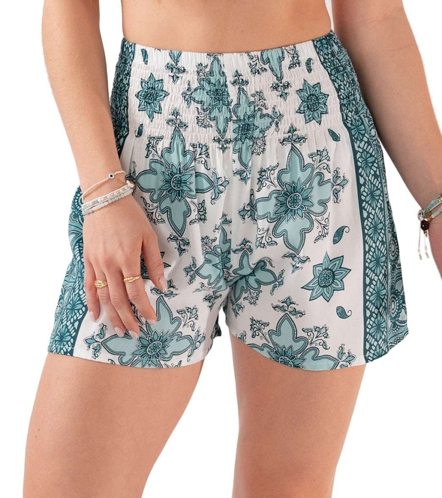 Clothing Lotus and Luna Yoga Pants | Portofino Shorts Green U0026 White