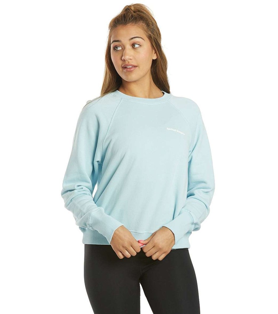 Clothing Spiritual Gangster Yoga Jackets & Sweatshirts | Bridget Raglan Pullover Sky