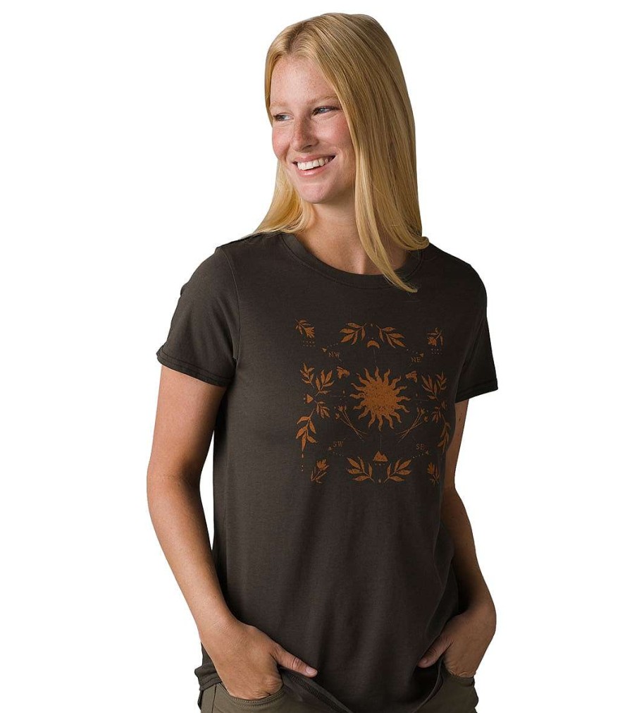 Clothing prAna Yoga Tops | Organic Graphic Short Sleeve Washed Black High Spirits