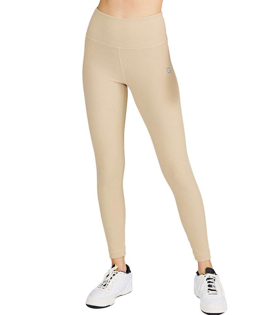 Clothing Cream Yoga Yoga Leggings | Nancy Ribbed Legging Stone