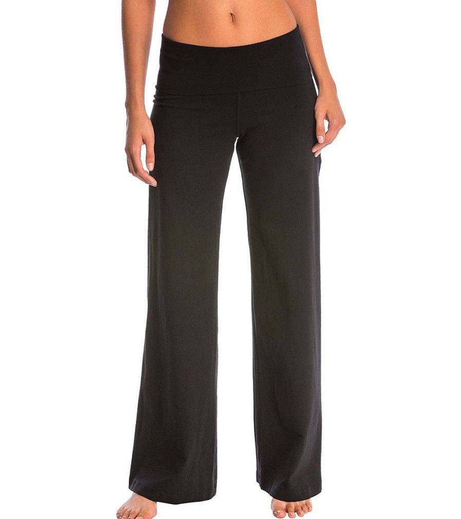 Clothing Hard Tail Yoga Pants | Contour Rolldown Wide Leg Yoga Pants Black