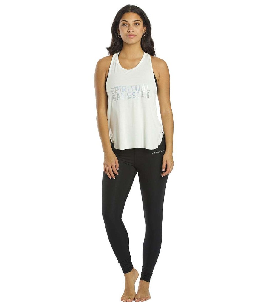 Clothing Spiritual Gangster Yoga Tops | Sg Twist Back Tank Stone