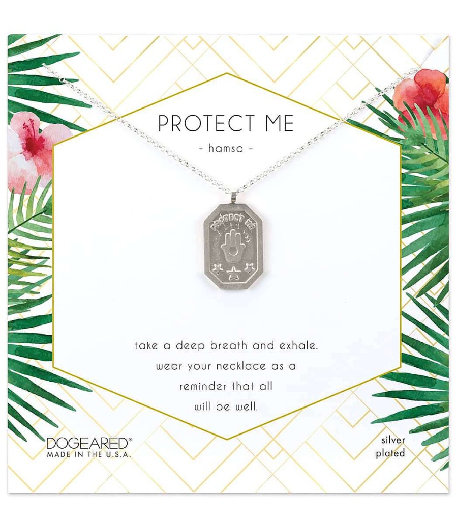 Accessories Dogeared | Protect Me Hamsa Tablet Necklace Silver