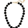 Accessories Zenzii | Chunky Matte Beaded Collar Necklace Navy