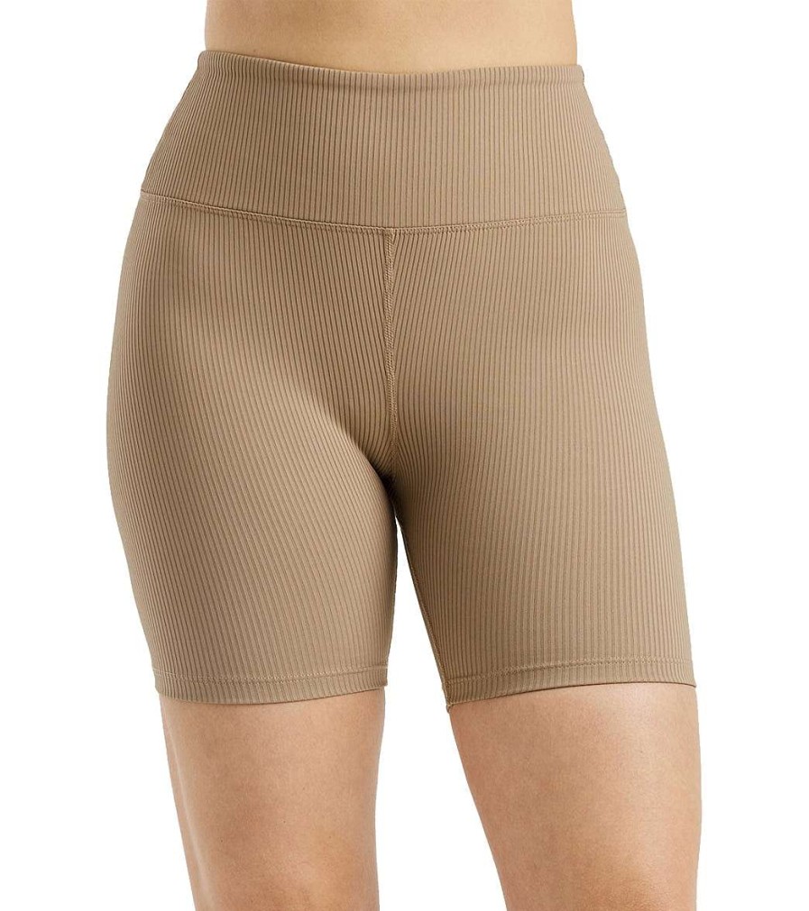 Clothing Year of Ours Yoga Shorts | Ribbed High High Biker Short Caribou