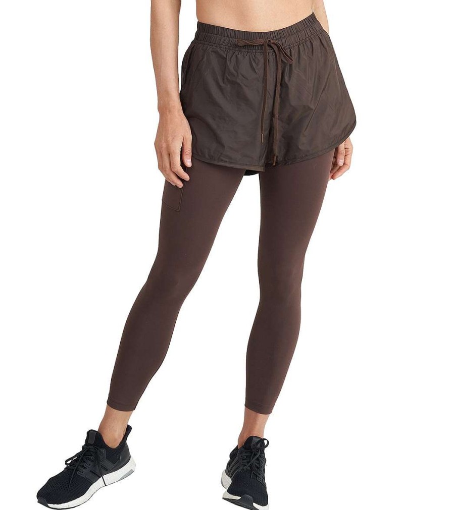 Clothing Thrive Societe Yoga Leggings | Run Short 7/8 Legging Fudge