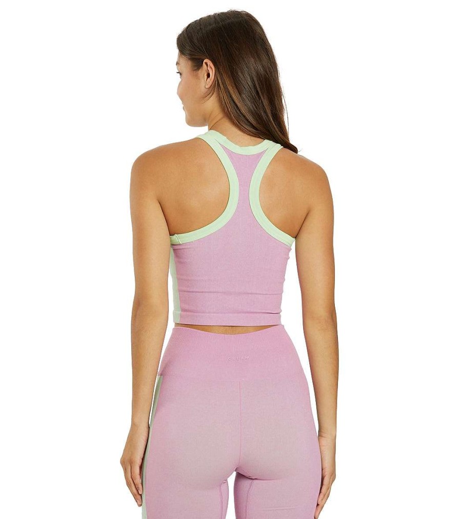 Clothing Cream Yoga Yoga Sports Bras | Mia Tank Bra Lime Pink