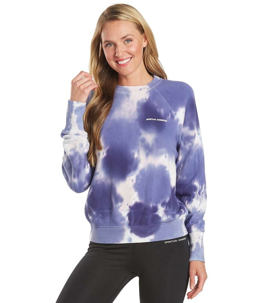 Clothing Spiritual Gangster Yoga Jackets & Sweatshirts | Wildflower Bridget Raglan Pullover Wildflower Tie Dye