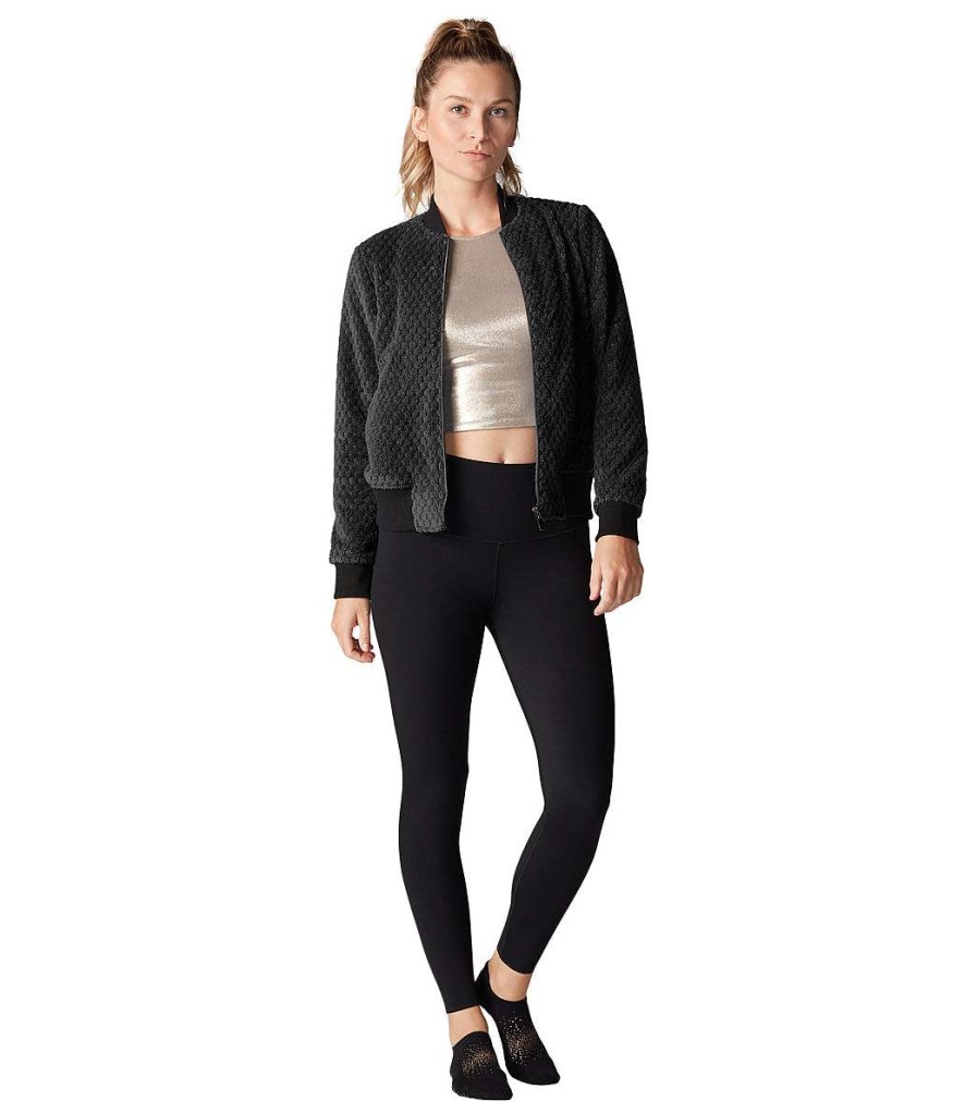 Clothing Tavi Yoga Jackets & Sweatshirts | Cozy Bomber Jacket Ebony