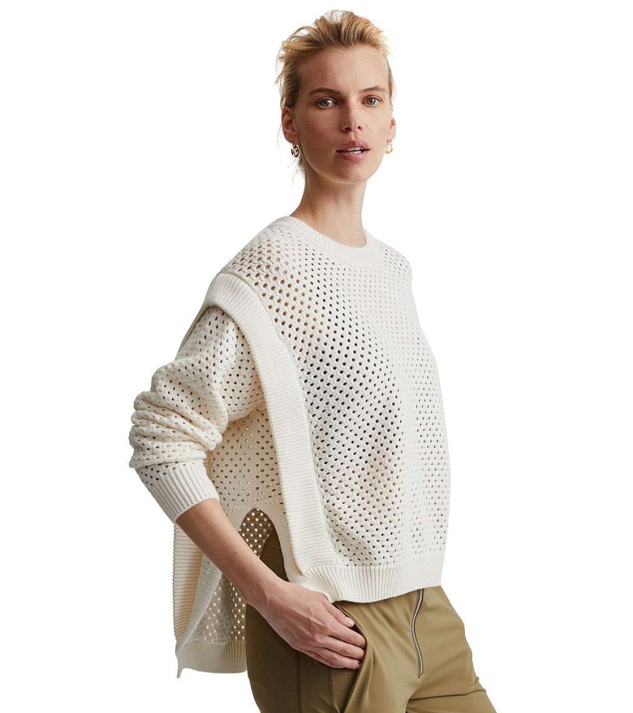 Clothing Varley Yoga Jackets & Sweatshirts | Arabella Knit Whisper White