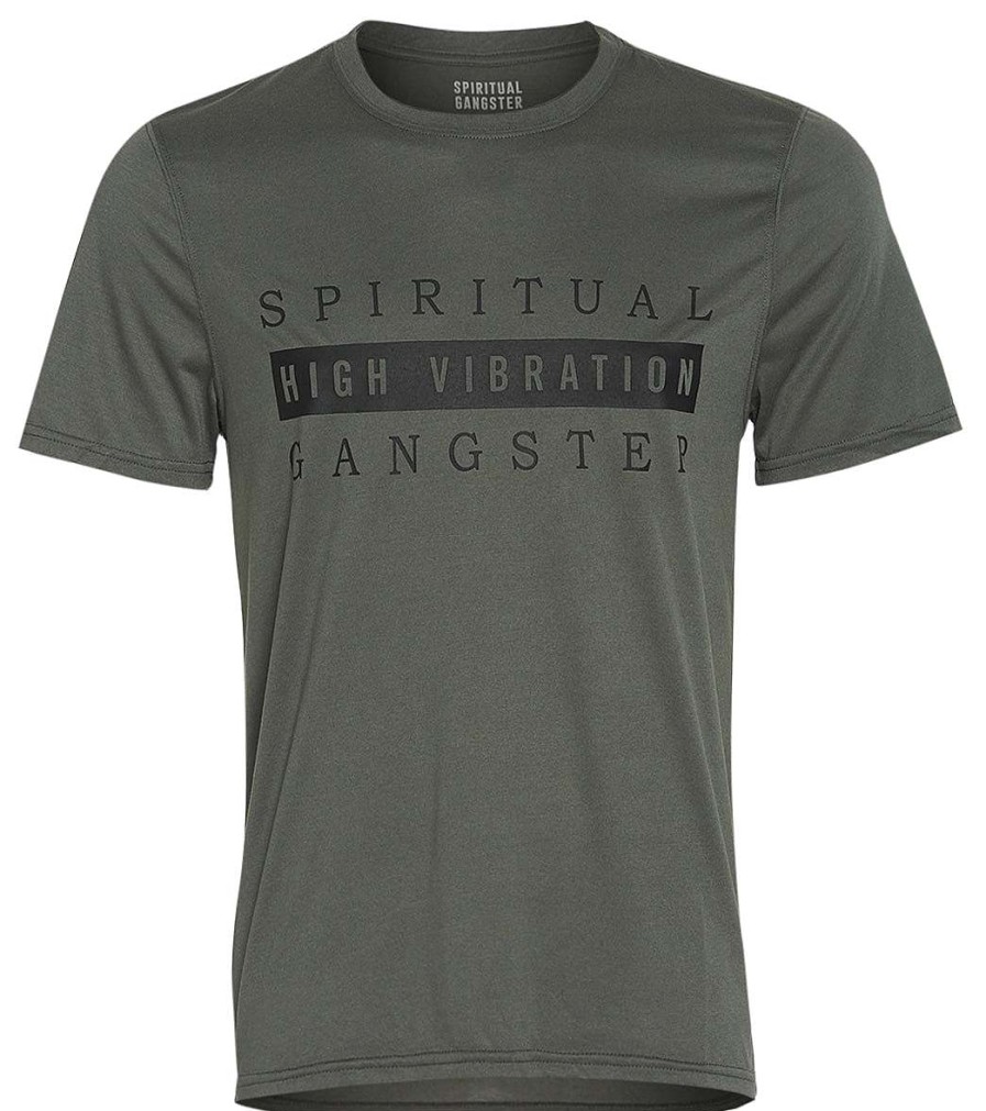 Clothing Spiritual Gangster Men'S Yoga Shirts | Men'S Sg Short Sleeve Tee Army