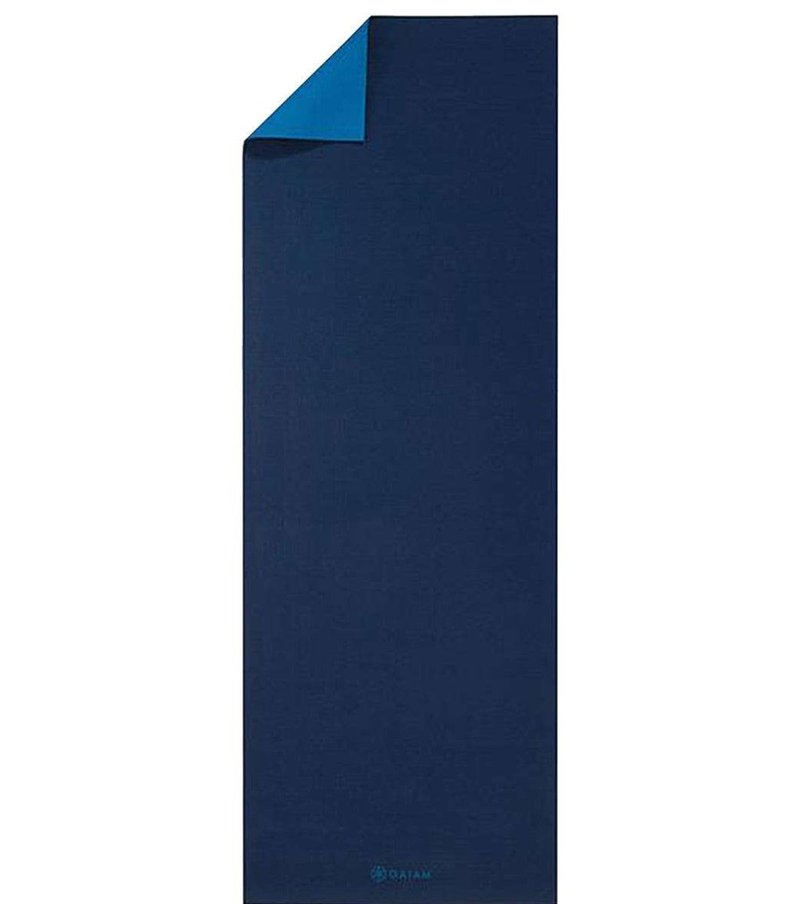 Yoga Mats & Props Gaiam | 5Mm Yoga Mat Longer/Wider Navy U0026 Blue