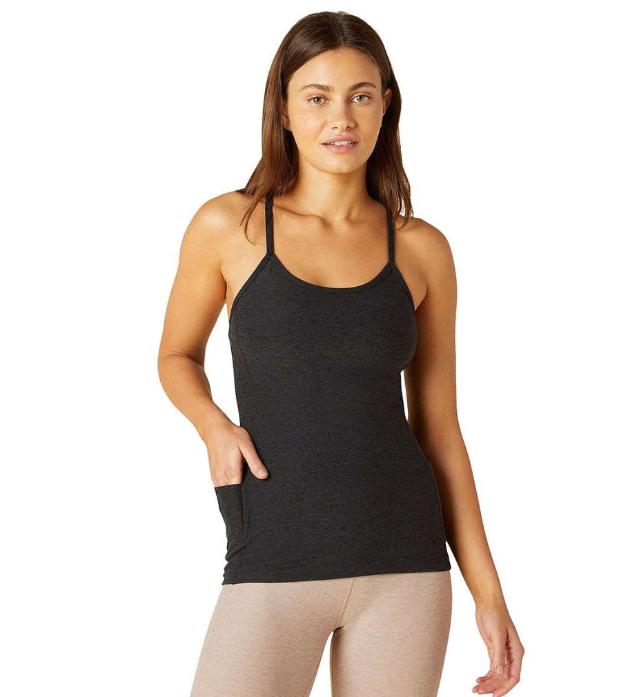 Clothing Beyond Yoga Yoga Support Tanks | Spacedye Out Of Pocket Tank Darkest Night