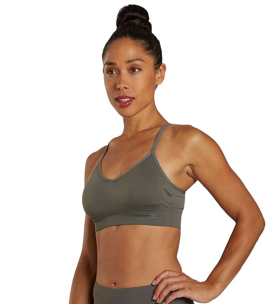 Clothing Zobha Yoga Sports Bras | London Seamless Bra Gunmetal