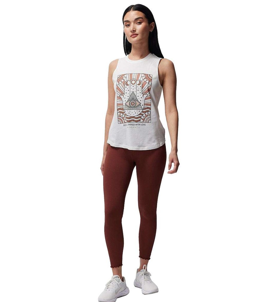 Clothing Spiritual Gangster Yoga Tops | Do All Things With Love Muscle Tank Stone