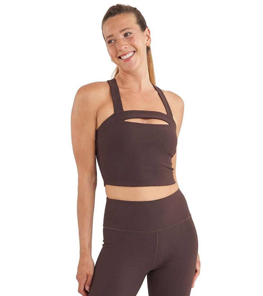 Clothing Thrive Societe Yoga Support Tanks | Halter Cutout Brami