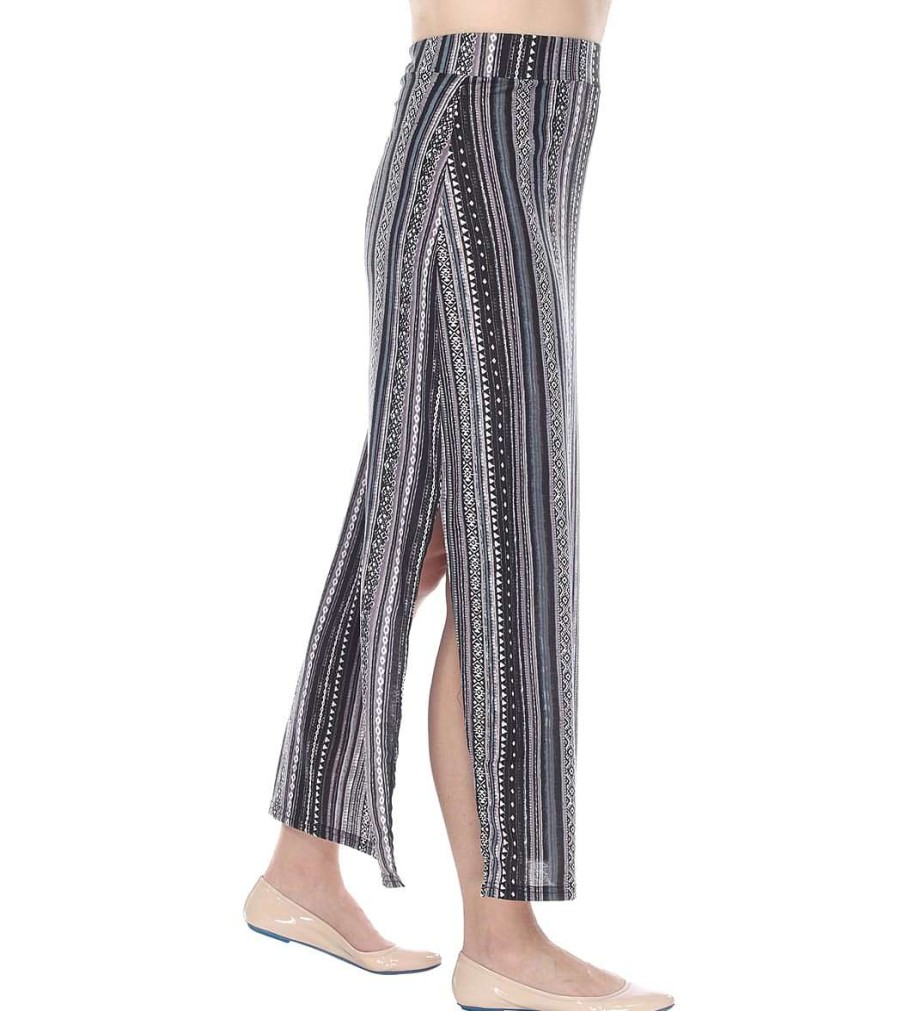 Clothing Yak & Yeti Yoga Dresses & Skirts | Long Skirt Stretchy Striped Tribal Print