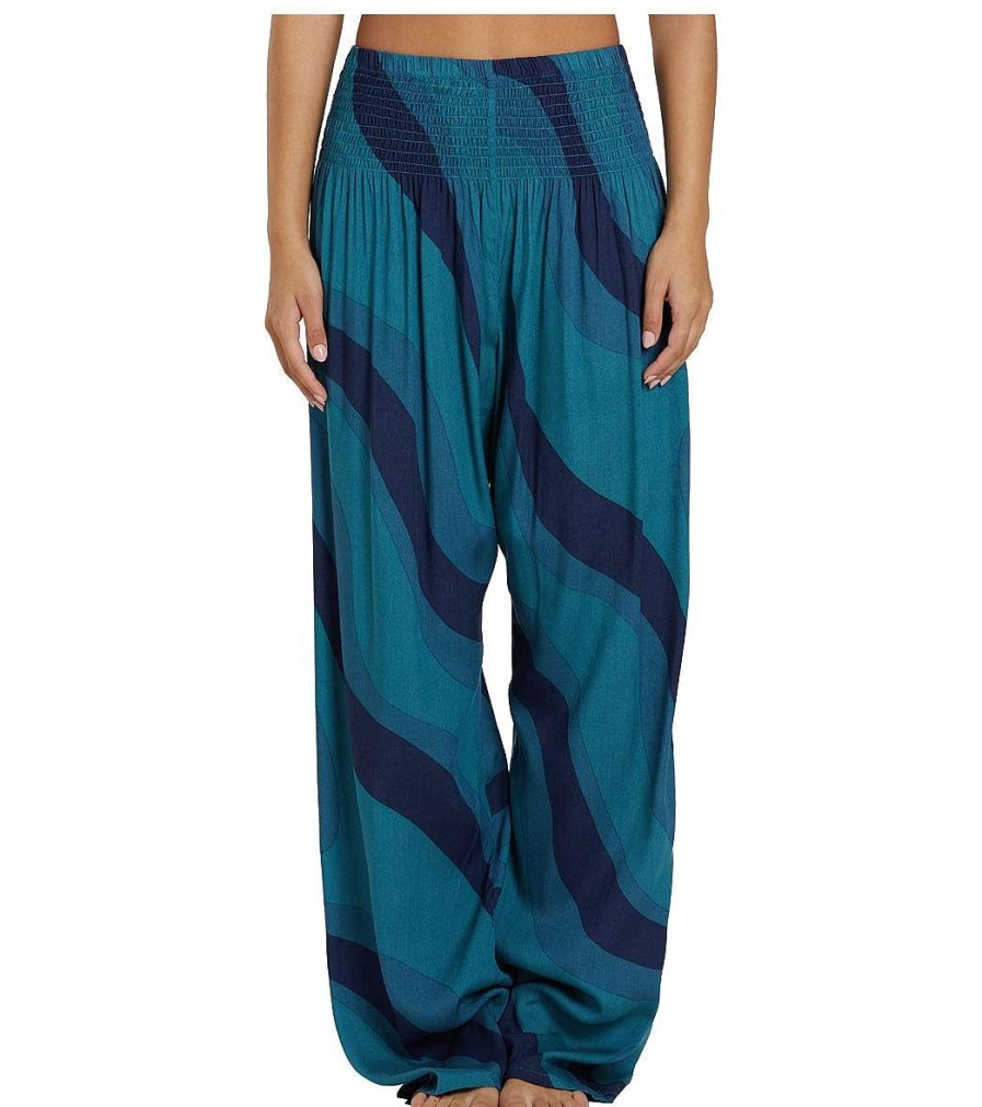 Clothing Lotus and Luna Yoga Pants | Bahama Swirl Wide Leg Pant Blue