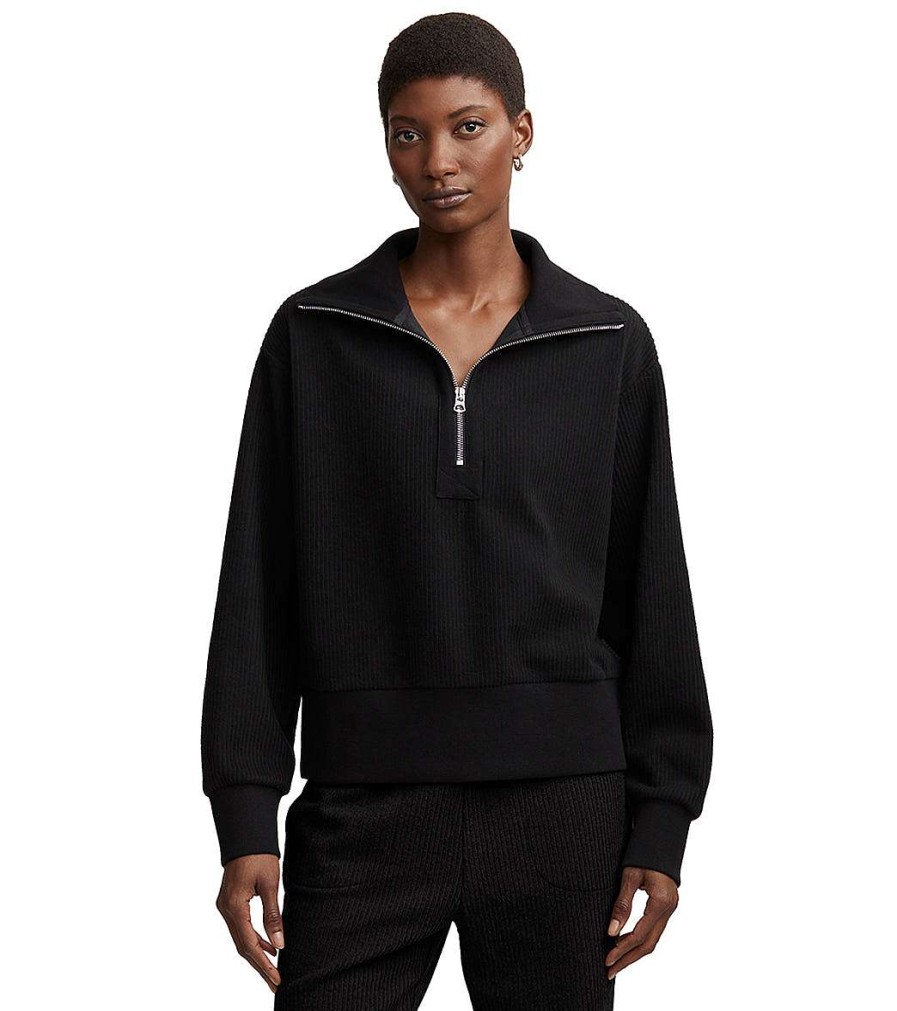 Clothing Varley Yoga Jackets & Sweatshirts | Radford Half Zip Black