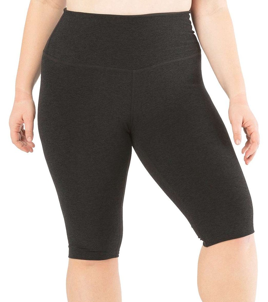 Clothing Beyond Yoga Yoga Leggings | Plus Spacedye High Waisted Pedal Pusher Darkest Night