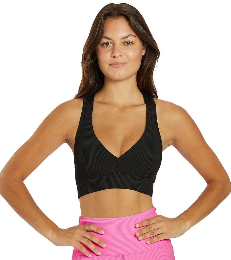 Clothing Year of Ours Yoga Sports Bras | Tess V Bra Black