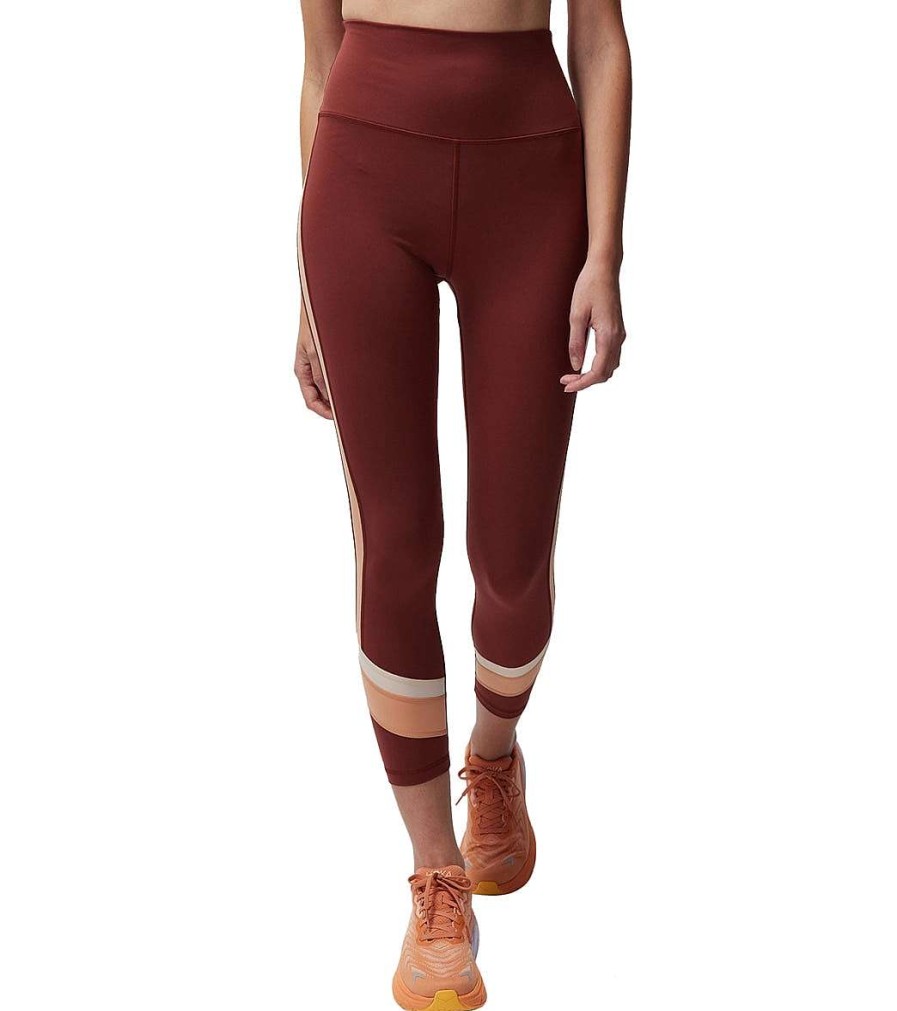 Clothing Spiritual Gangster Yoga Leggings | Velo Dream Tech Eco Jersey High Waisted 7/8 Legging Washed Burgundy