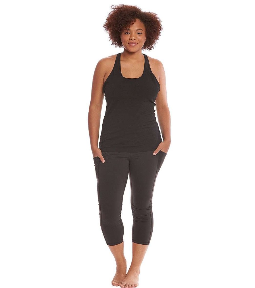 Clothing Hard Tail Yoga Support Tanks | Plus Size U Scoop Yoga Tank Top Black