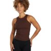 Clothing Year of Ours Yoga Support Tanks | Ribbed Muscle Crop Dark Oak