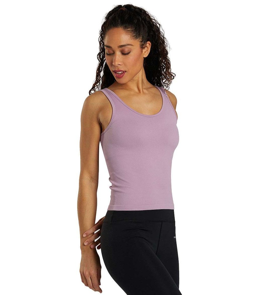 Clothing Spiritual Gangster Yoga Tops | Infinity Seamless Tank Amethyst