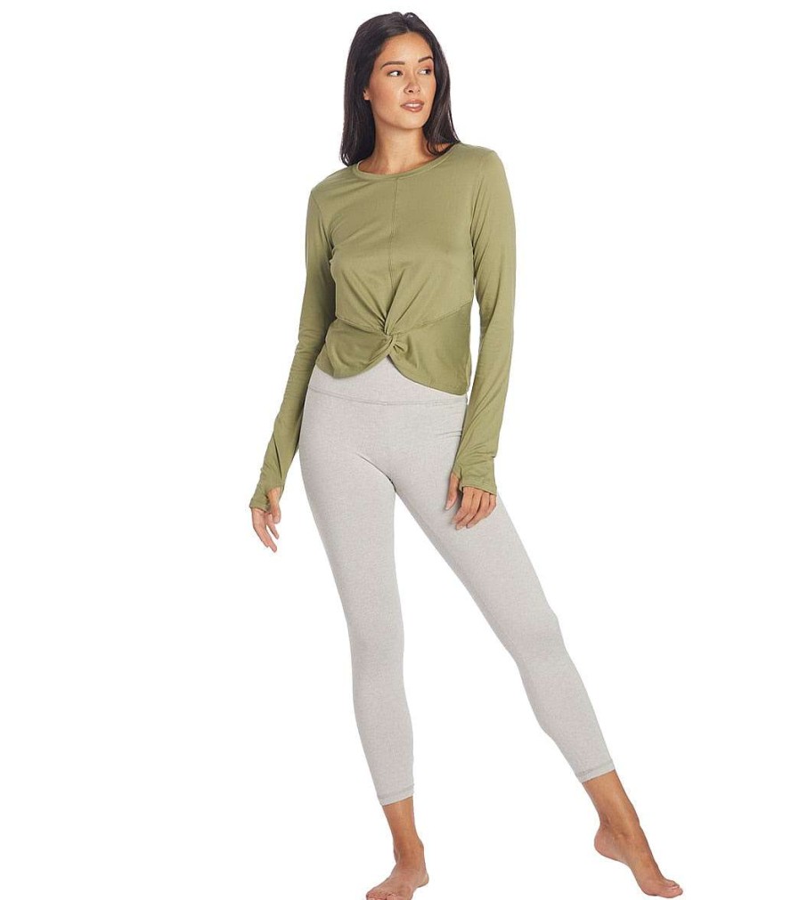 Clothing Zobha Yoga Tops | Laura Twist Top Oil Green