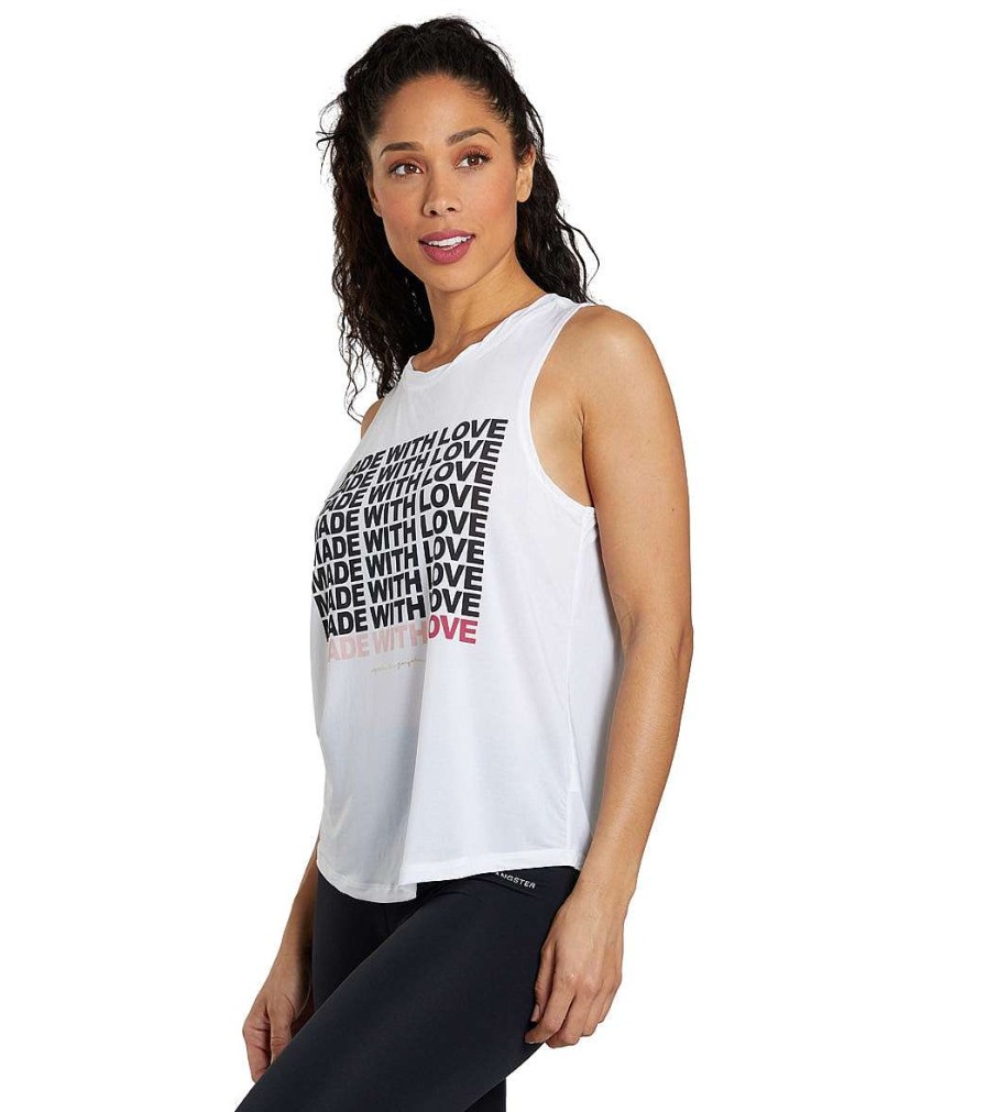 Clothing Spiritual Gangster Yoga Tops | Love Active Muscle Tank White