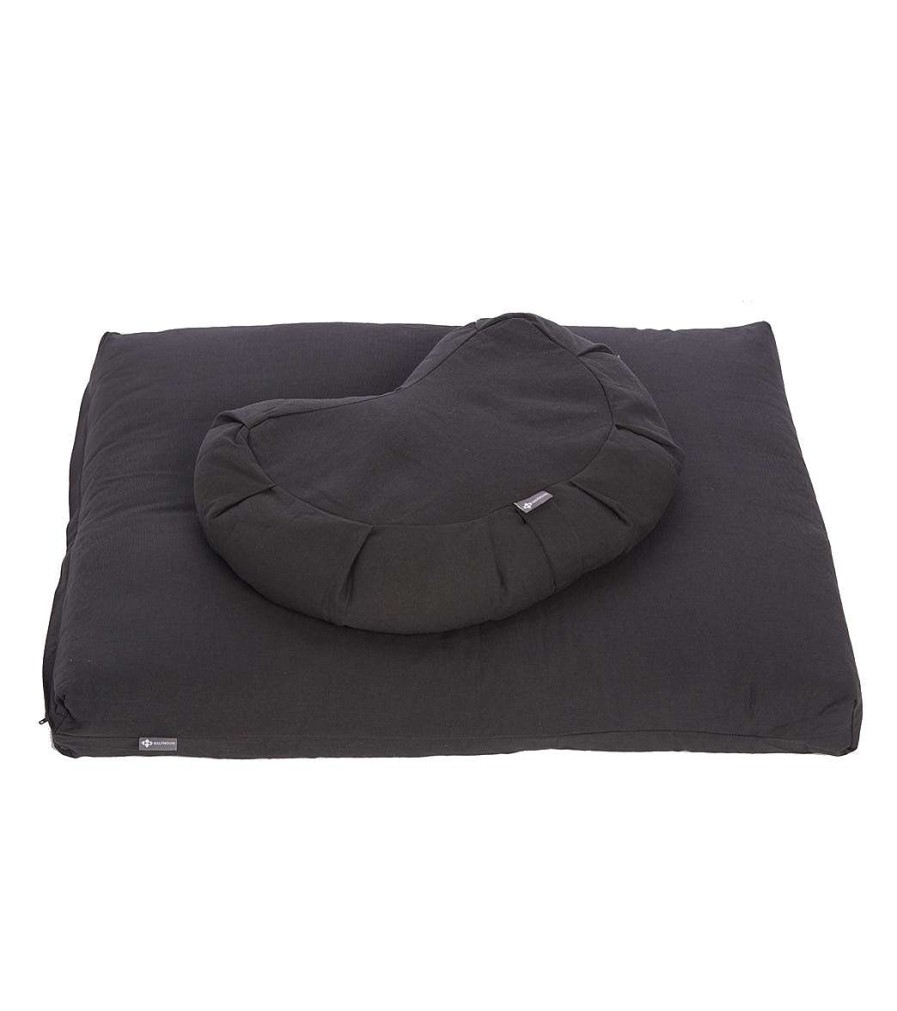 Meditation Halfmoon | Crescent Meditation Cushion + Zabuton Charcoal